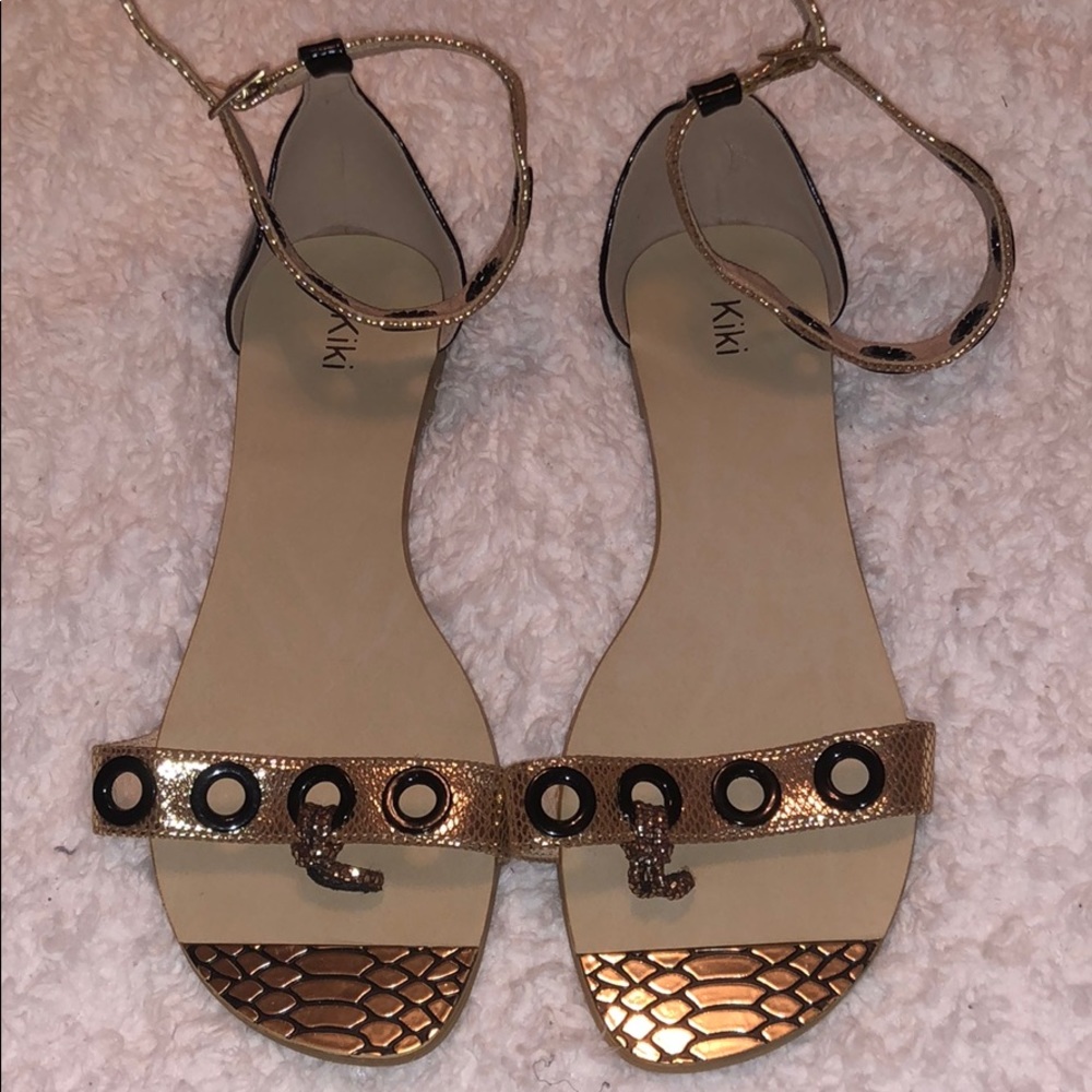 Kiki Gold and Black Flats
